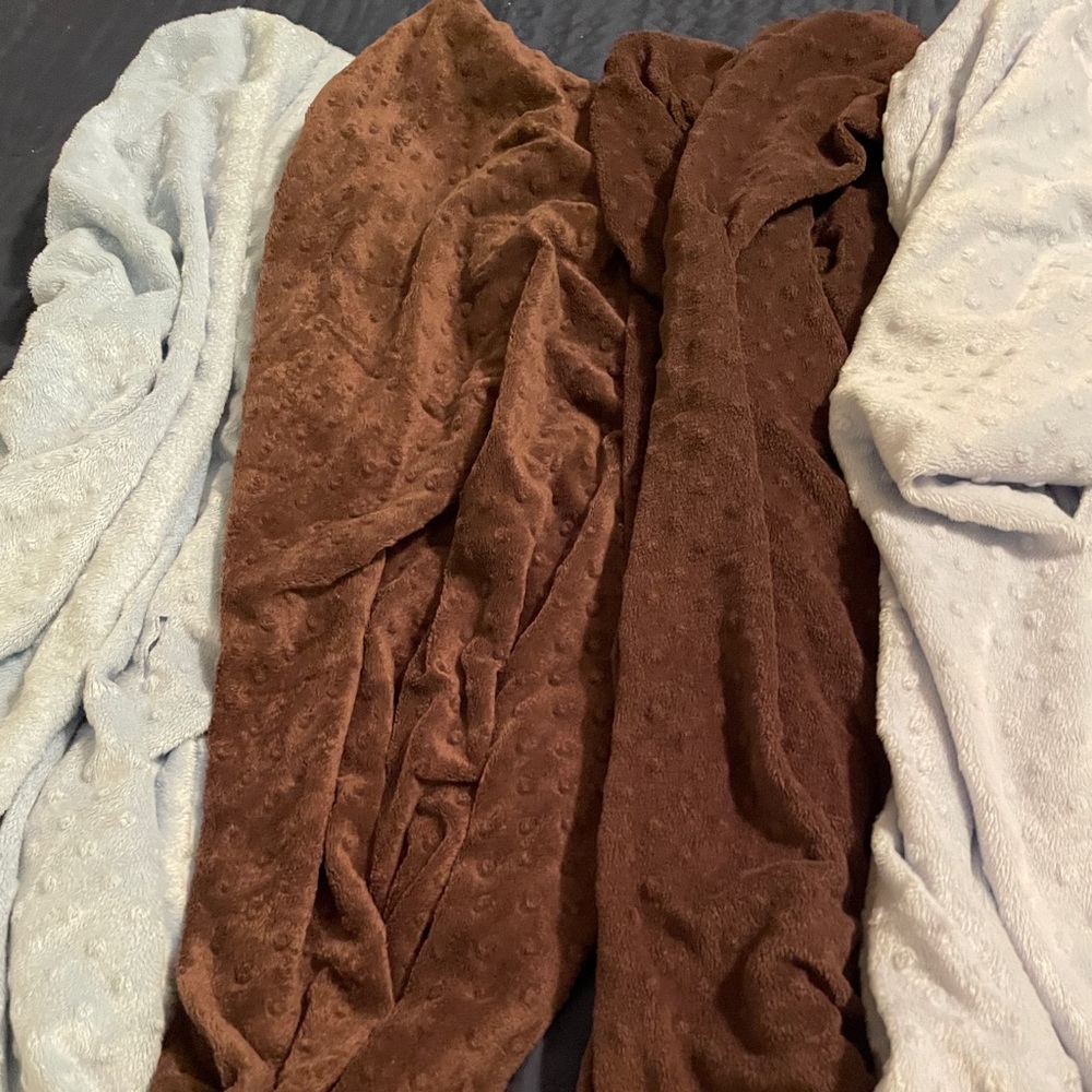 Brown and Blue Minky Changing May Covers
